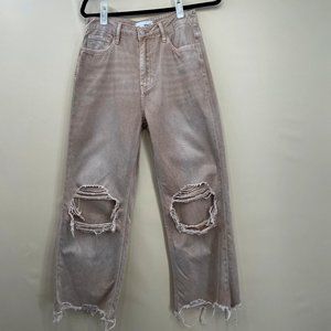 Vervet Vintage The 90's Flare Crop Denim Faded Pink Size 27